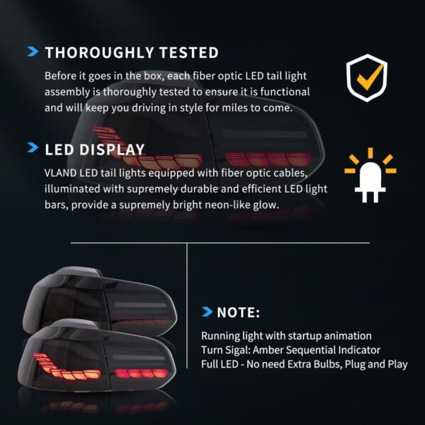 OLED Tail Lights For 2010 - 2014 Volkswagen Golf 6 MK6 VW - Image 8