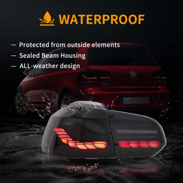 OLED Tail Lights For 2010 - 2014 Volkswagen Golf 6 MK6 VW - Image 7