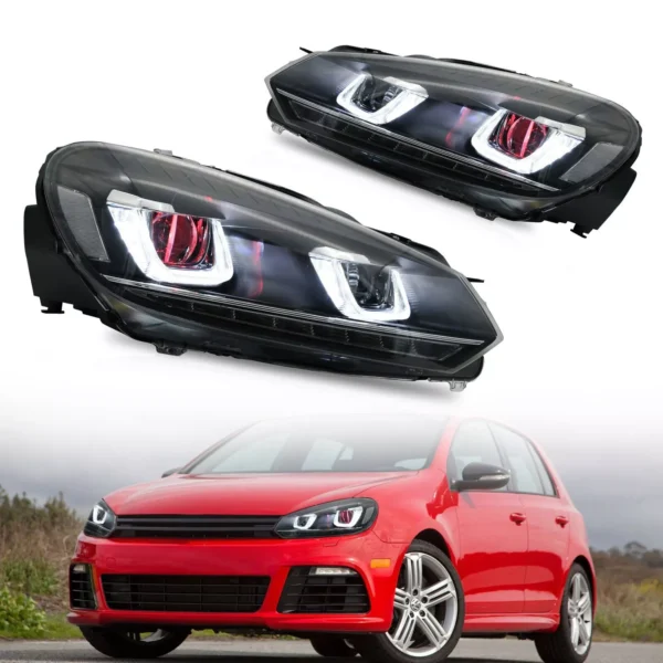 Headlights For 2010 - 2014 Volkswagen Golf MK6 - Image 7