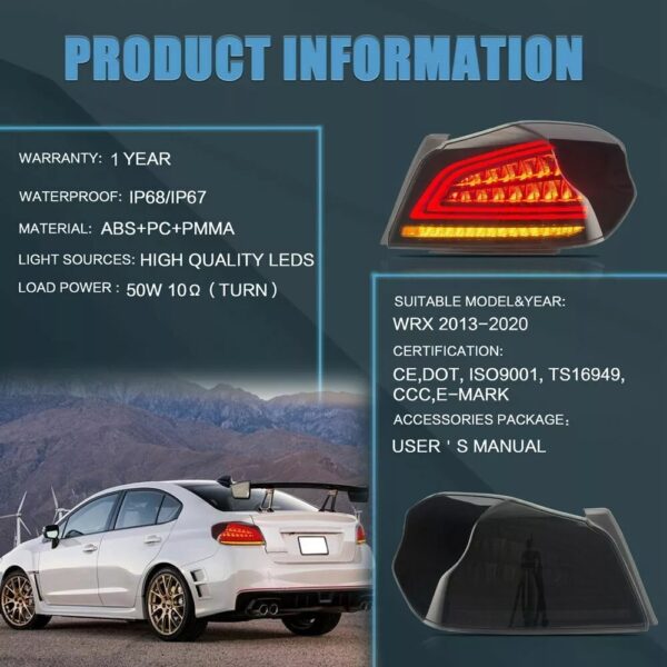 Tail Lights For Subaru WRX 2015 - 2021 - Image 20