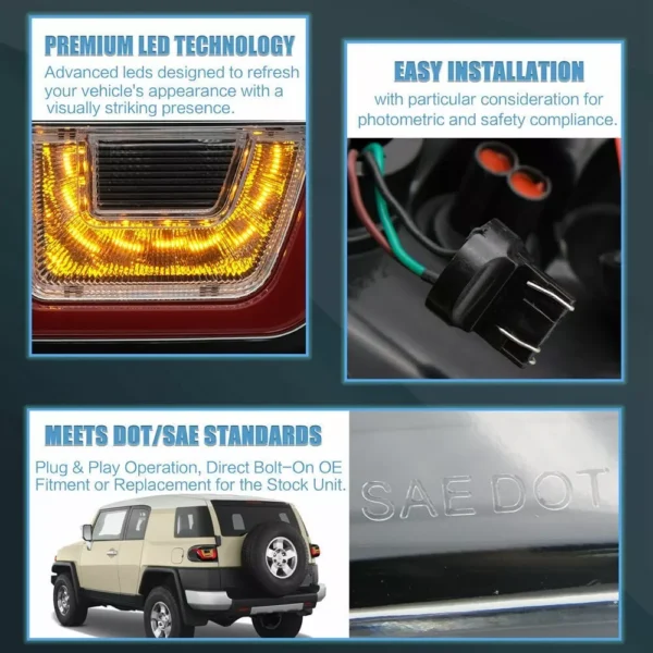 Tail Lights Clear For Toyota FJ Cruiser 2007 - 2020 - Image 4
