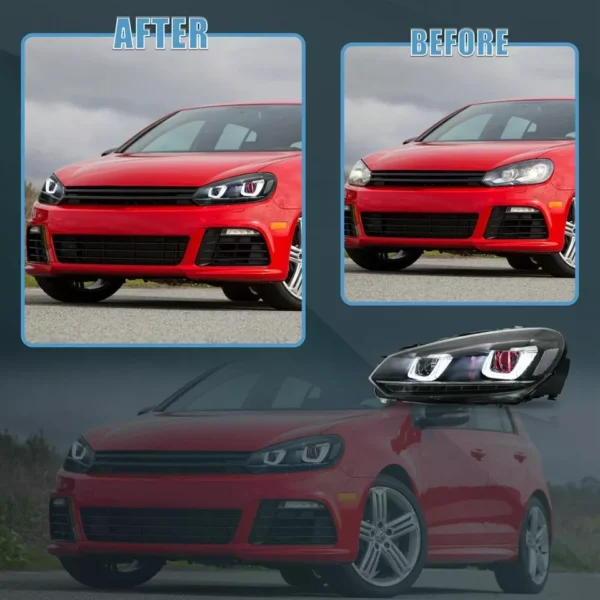 Headlights For 2010 - 2014 Volkswagen Golf MK6 - Image 11