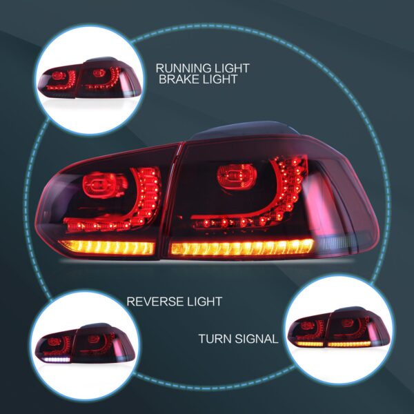 LED Tail Lights for VW GOLF 6 MK6 2010 - 2013 - Image 2