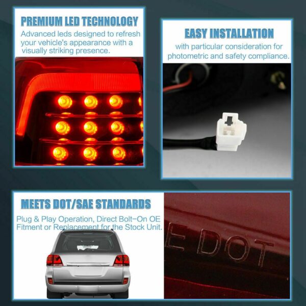 Toyota Land Cruiser LC200 Tail Lights 2008 - 2015 - Image 3