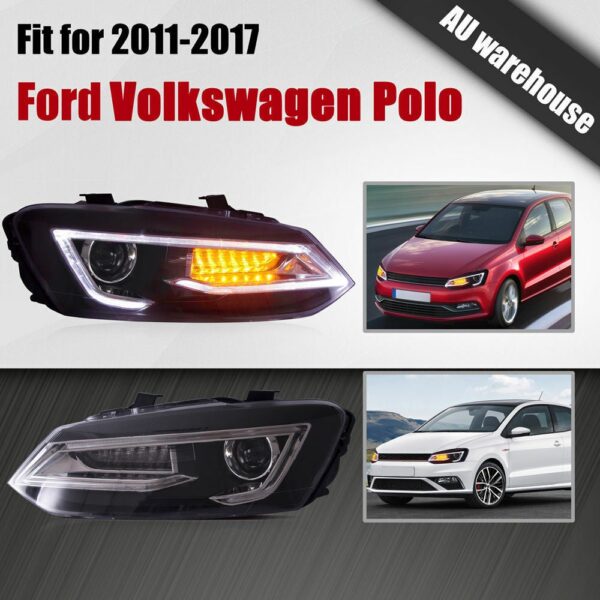 Headlights For 2011 - 2017 VW Volkswagen Polo - Image 5