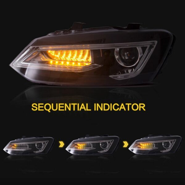 Headlights For 2011 - 2017 VW Volkswagen Polo - Image 3