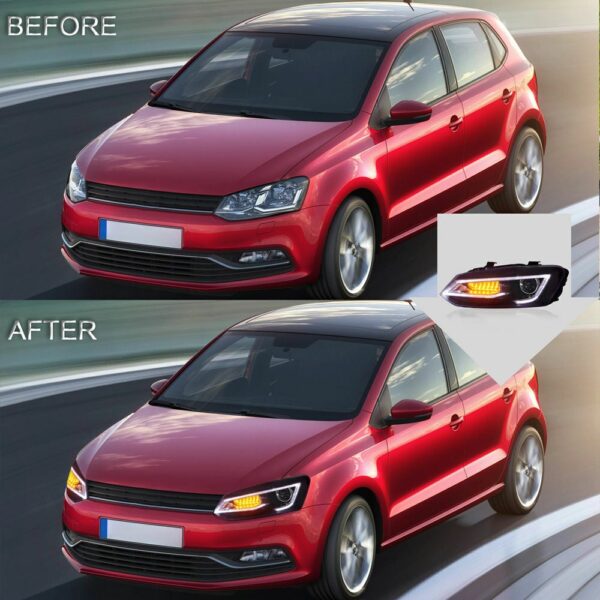 Headlights For 2011 - 2017 VW Volkswagen Polo - Image 4