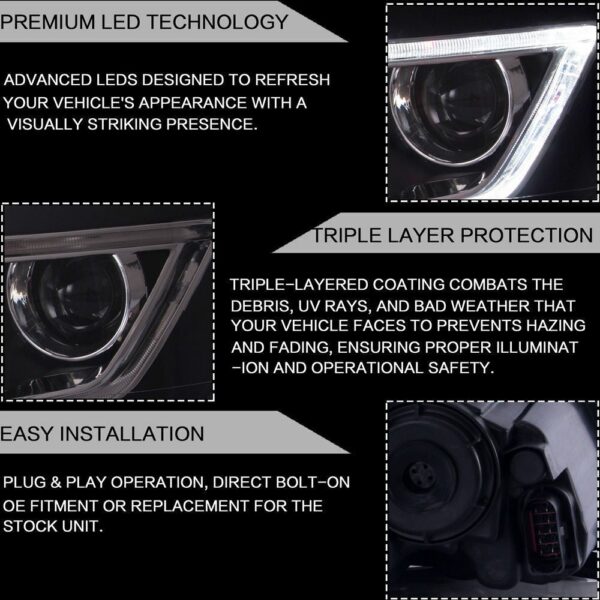 Headlights For 2011 - 2017 VW Volkswagen Polo - Image 2