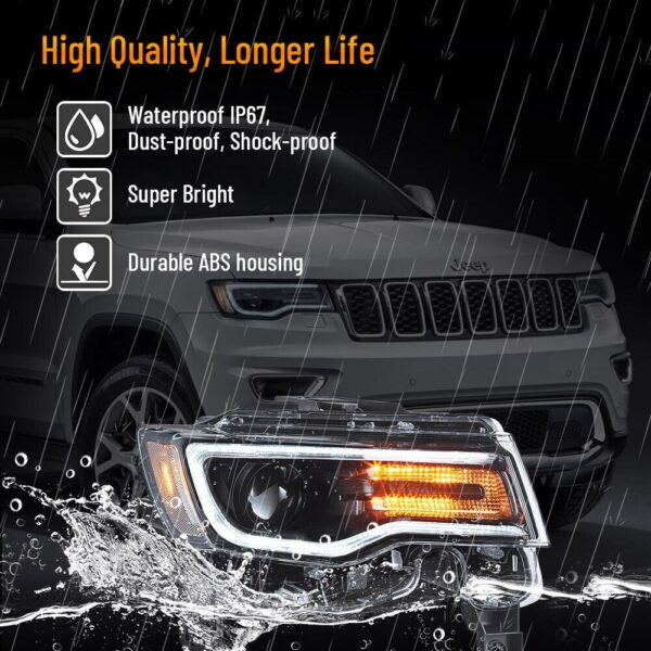Head lights For Jeep Grand Cherokee 2014 - 2022 - Image 3