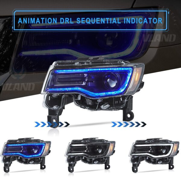 Head lights For Jeep Grand Cherokee 2014 - 2022 - Image 5