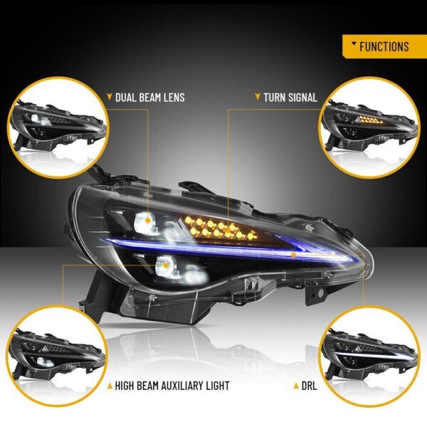 Headlights For Toyota 86 Subaru BRZ 2012 - 2021 Blue DRL Startup Animation - Image 3