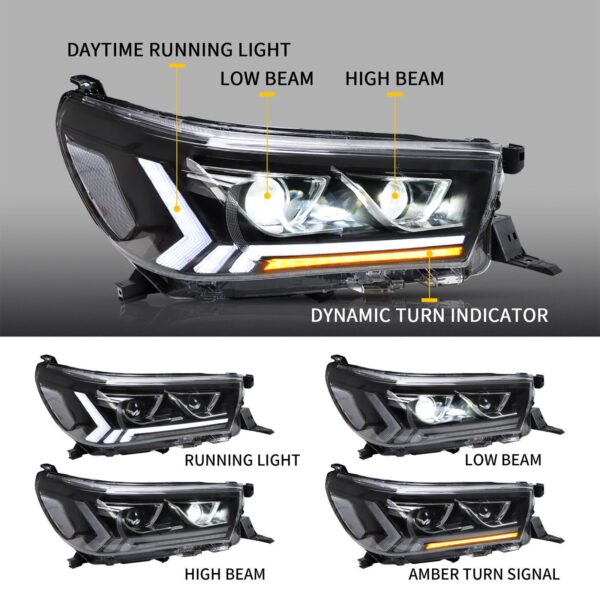 Headlights FOR 2015-2019 Toyota Hilux - Image 6