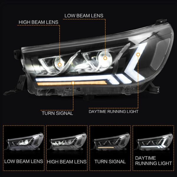 Headlights FOR 2015-2019 Toyota Hilux - Image 2