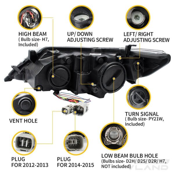 Headlights For Toyota Camry 2012 - 2014 - Image 3