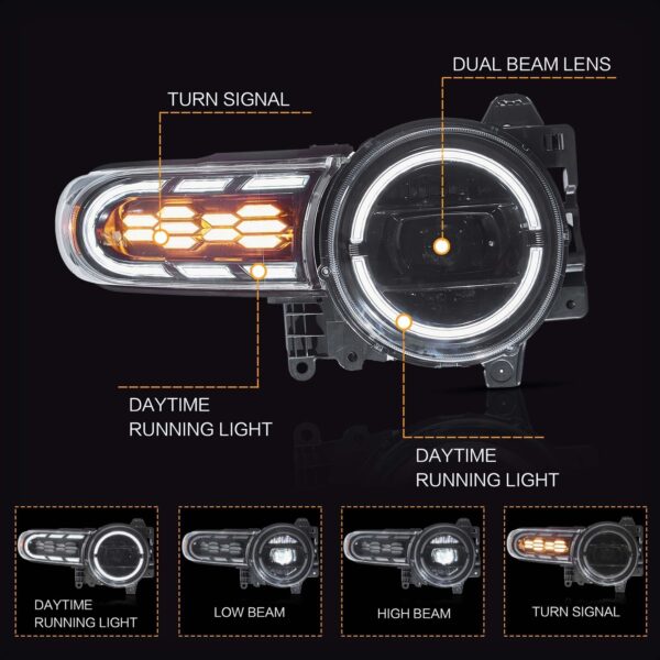 Headlights For Toyota FJ CRUISER 2007 - 2020 - Image 9