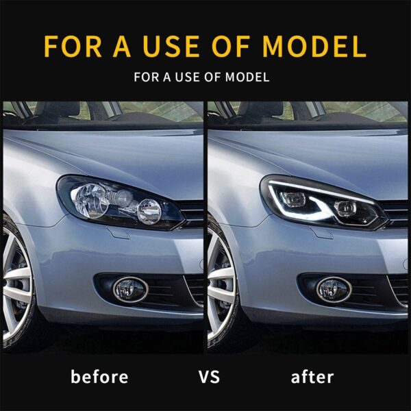 Headlights For 2008 - 2013 Volkswagen Golf 6 MK6 - Image 7