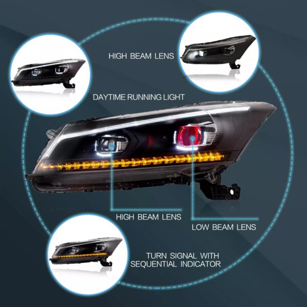 Demon Eyes Headlights For 2008-2012 Honda Accord Sedan - Image 5
