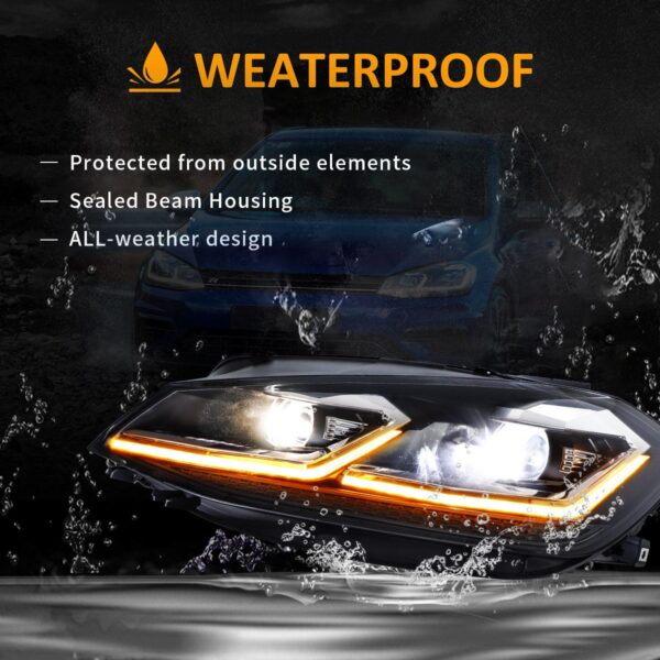 Headlights For 2018-2021 VW Golf 7.5 MK7.5 - Image 3