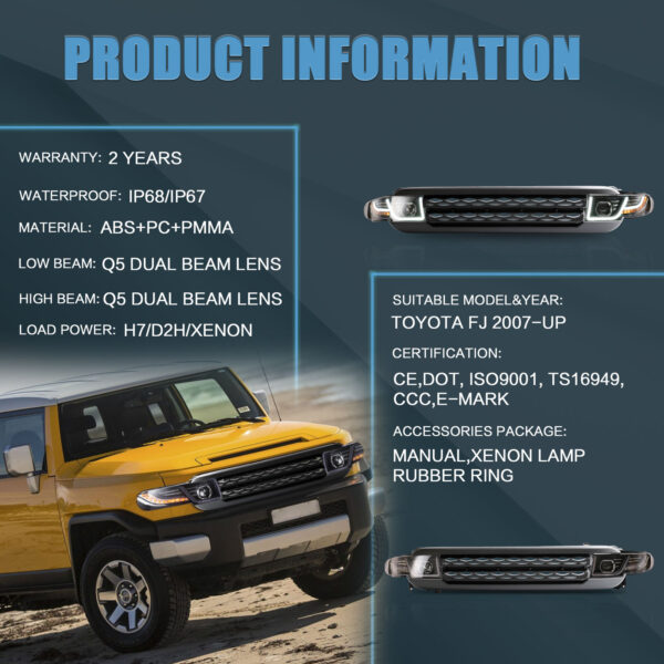 Headlights For 2007 - 2020 Toyota FJ Cruiser - Image 17