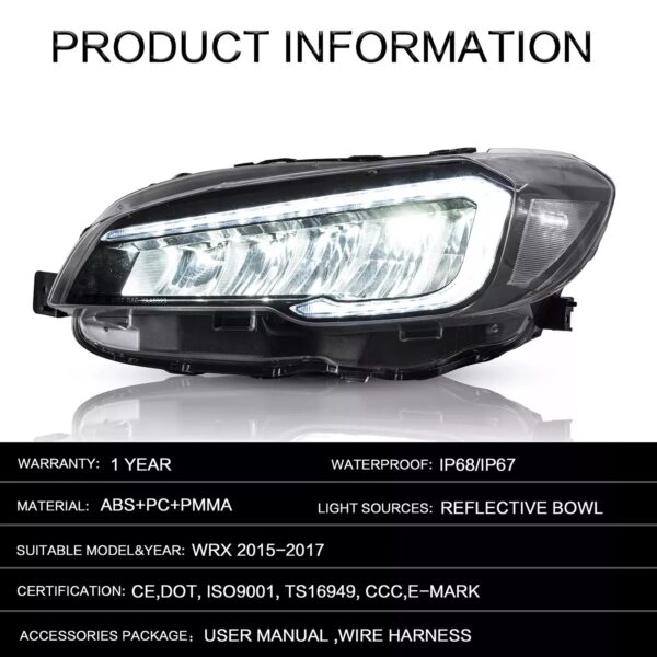 Headlights For Subaru WRX 2015-21 - Image 3