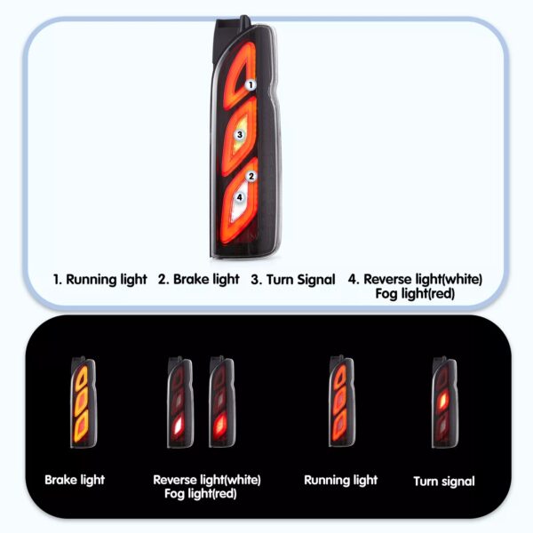 Tail Lights Fit 2005 - 2018 Toyota Hiace - Image 5