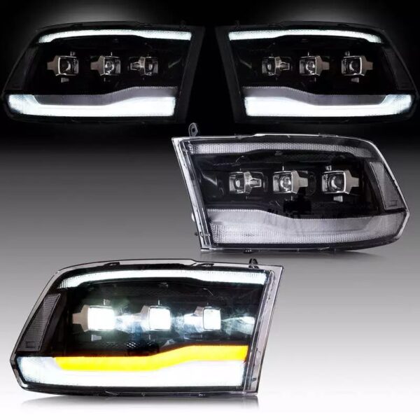 VLAND Clear Headlights Assembly For 2009-2021 Dodge RAM 1500 2500 3500 - Image 2