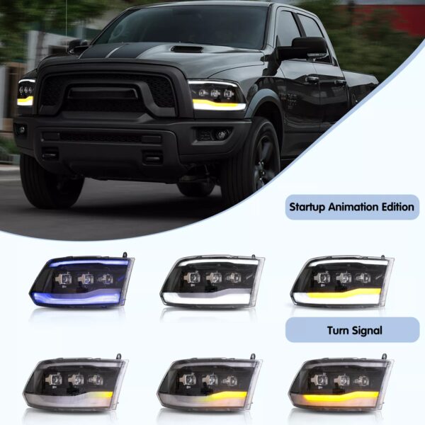 VLAND Clear Headlights Assembly For 2009-2021 Dodge RAM 1500 2500 3500 - Image 4