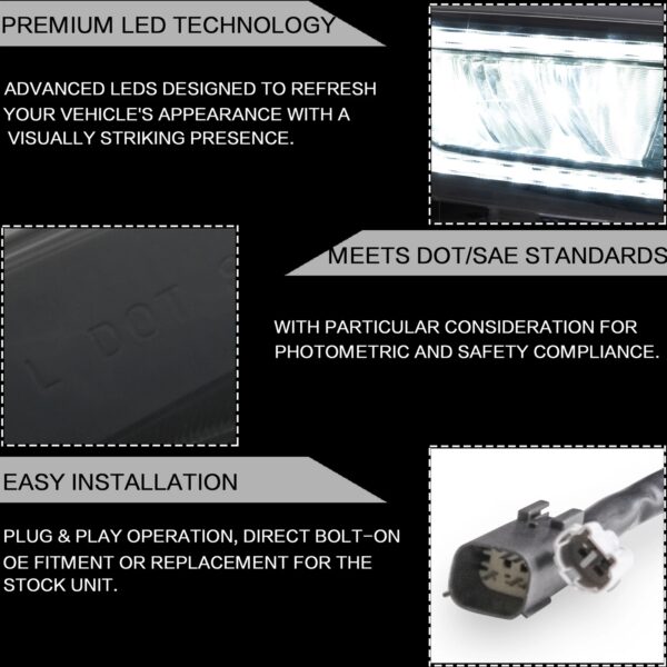 Vland Headlights LED For 2015-2021 Ford Ranger T6 Raptor Wildtrak W/Sequential - Image 3