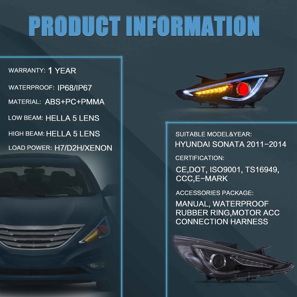 Hyundai Sonata Headlights For 2011-2014 - Image 20