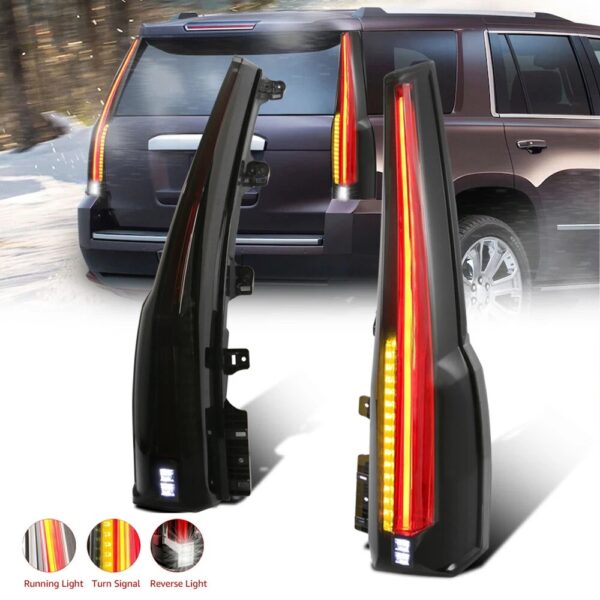 Vland 15-20 (4th Gen) GMC Yukon Tail Lights With Upgrade LED Kit - Image 3