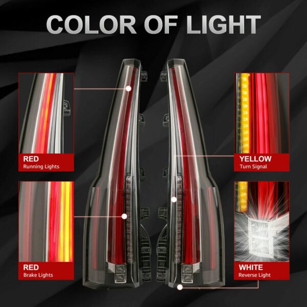Vland 15-20 (4th Gen) GMC Yukon Tail Lights With Upgrade LED Kit - Image 17
