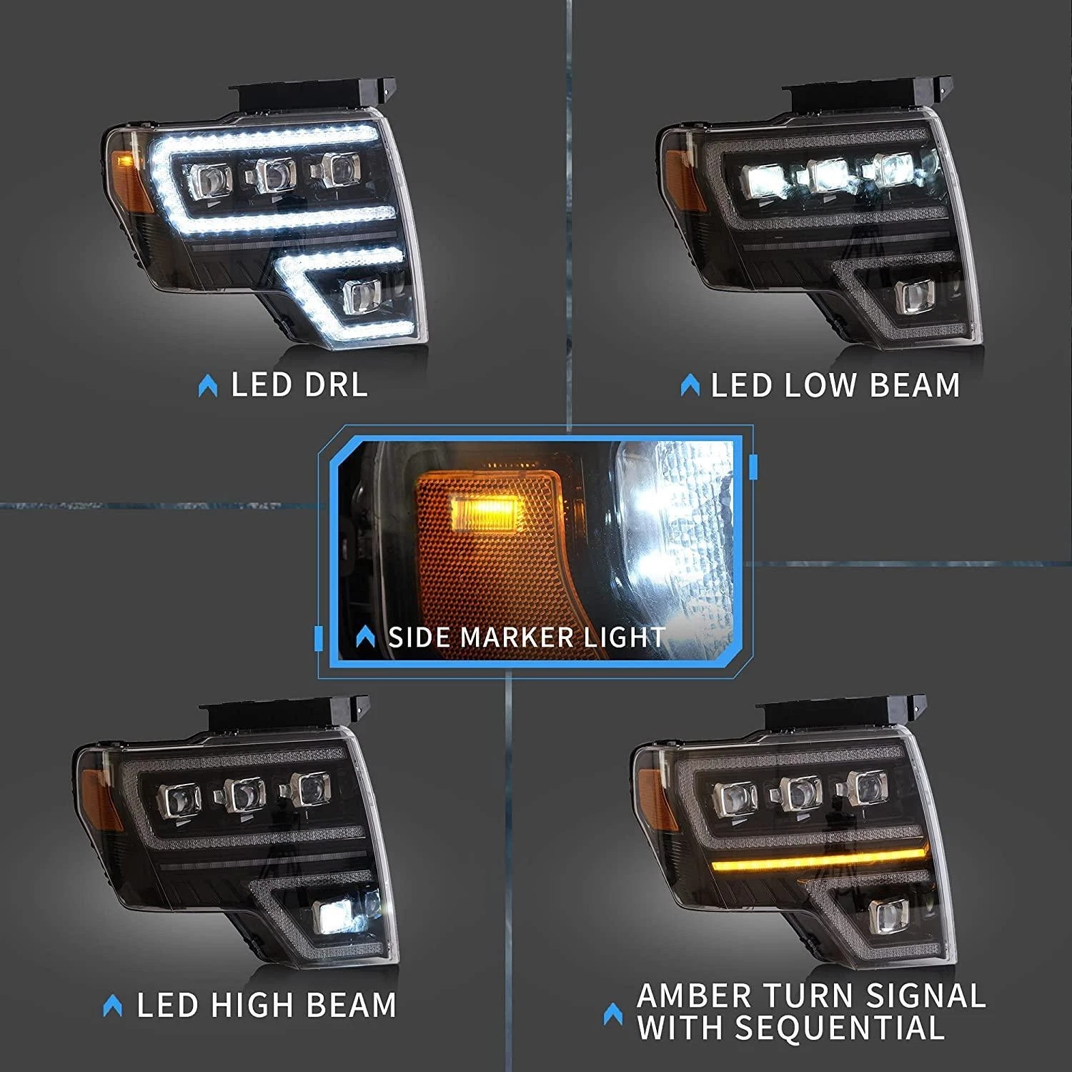 Ford F150 Amber Headlights For 2009-2014 - Image 16