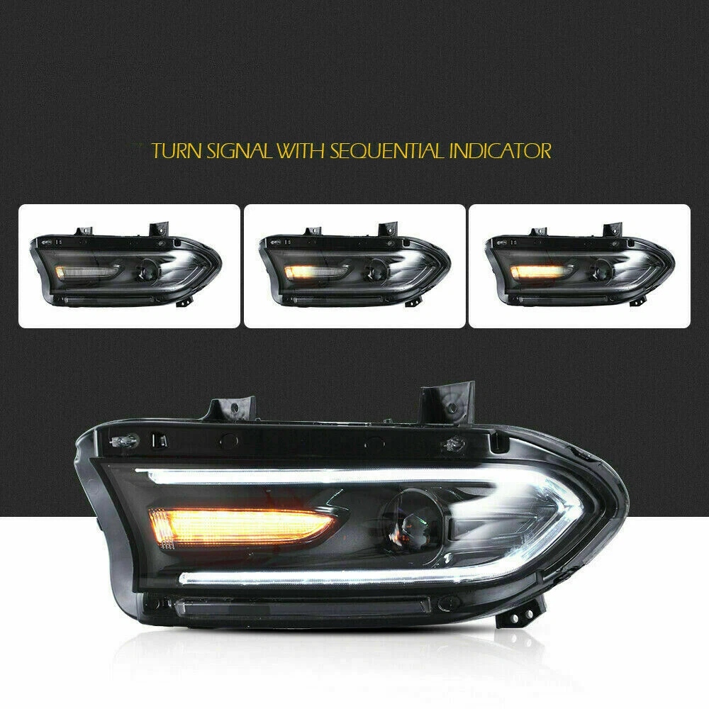 VLAND LED Headlights For 2015-2021 Dodge Charger Front Lamps Dual Beam Projector - Image 4