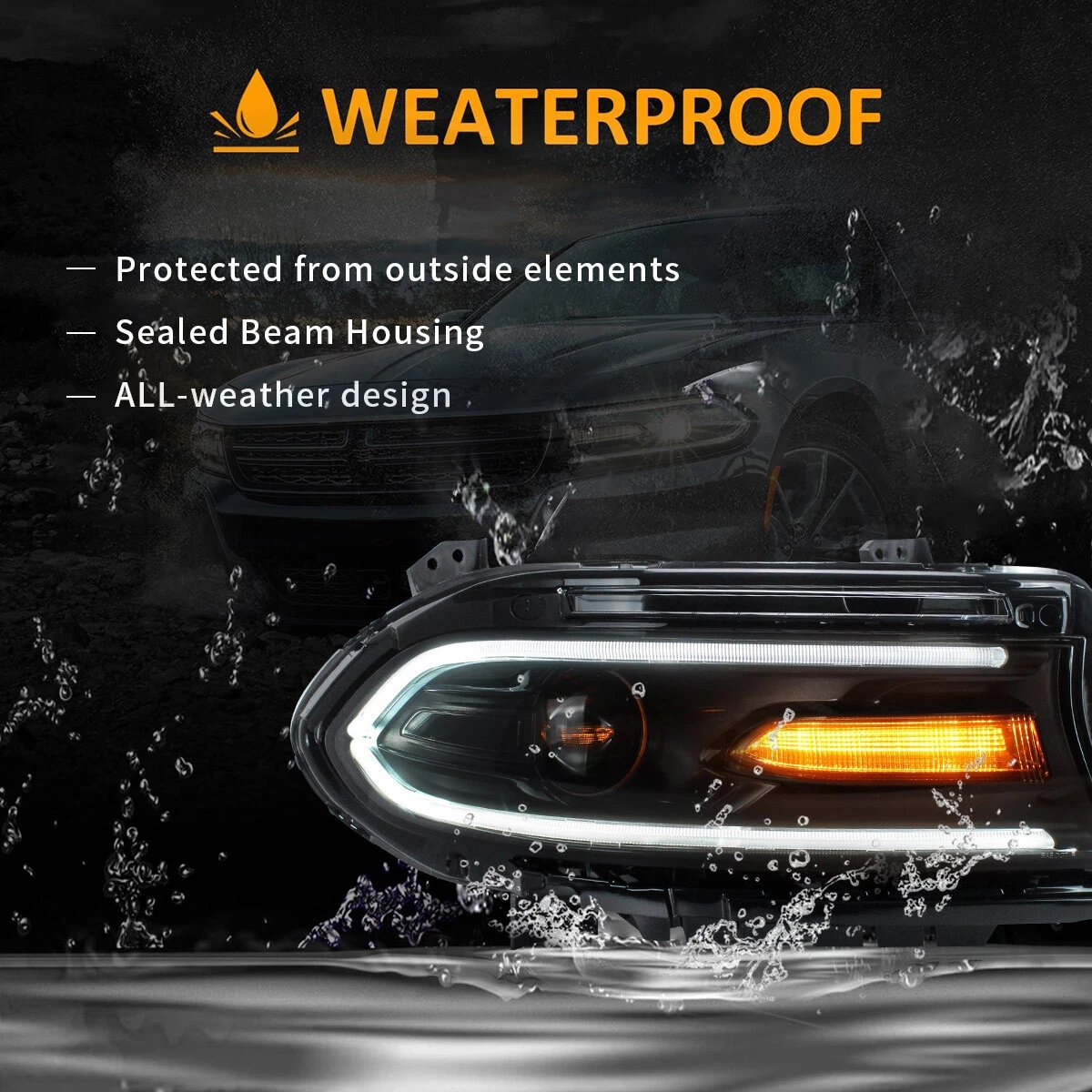 VLAND LED Headlights For 2015-2021 Dodge Charger Front Lamps Dual Beam Projector - Image 5