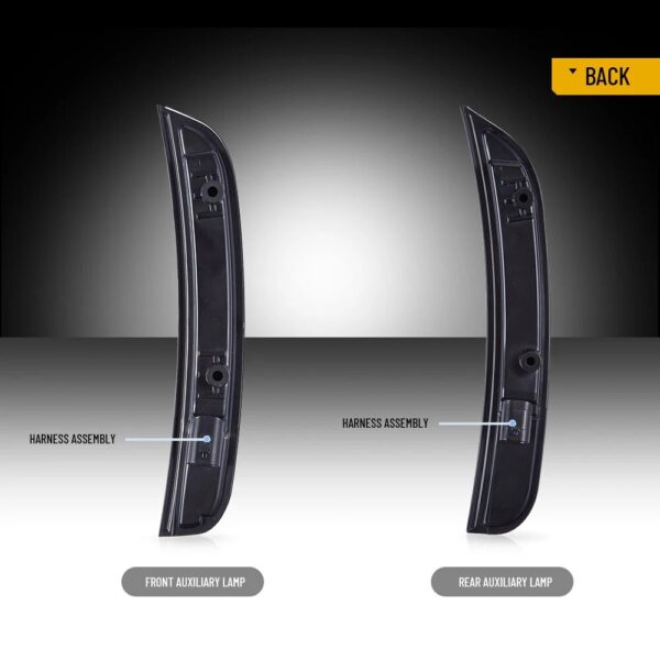 For 2015-2023 Dodge Charger VLAND 4PCS LED Side Marker Lights Front+Rear Smoked - Image 10