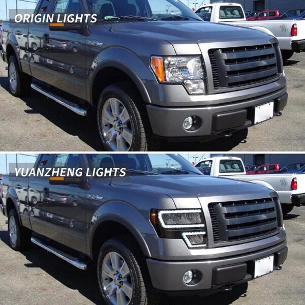 VLAND FULL LED Reflector Headlights W/ Sequential Turn For 2009-2014 Ford F-150 - Image 2