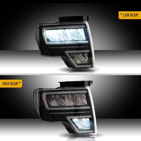 VLAND FULL LED Reflector Headlights W/ Sequential Turn For 2009-2014 Ford F-150 - Image 20