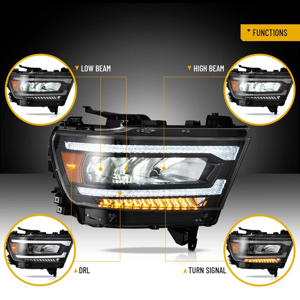 Headlights For 2019 - 2021 Dodge Ram 1500 - Image 3