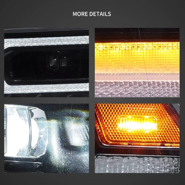 Vland 09-18 Dodge Ram 1500 2500 3500 HeadLights Full LED Black - Image 4