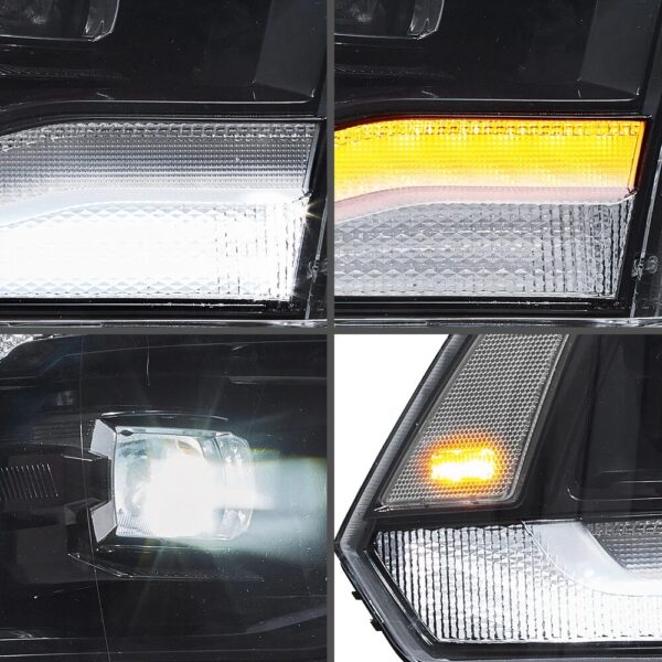 Vland 09-18 Dodge Ram 1500 2500 3500 HeadLights Full LED Black - Image 13