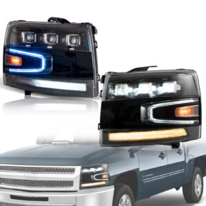 07-13 Chevrolet Silverado 2th Gen Vland LED Matrix Projector HeadLights Black